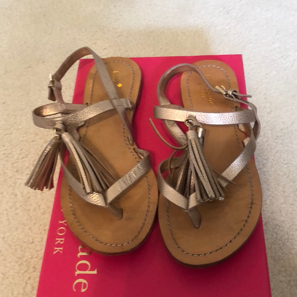 Kate Spade Clorinda Sandals Rose Gold Leather
